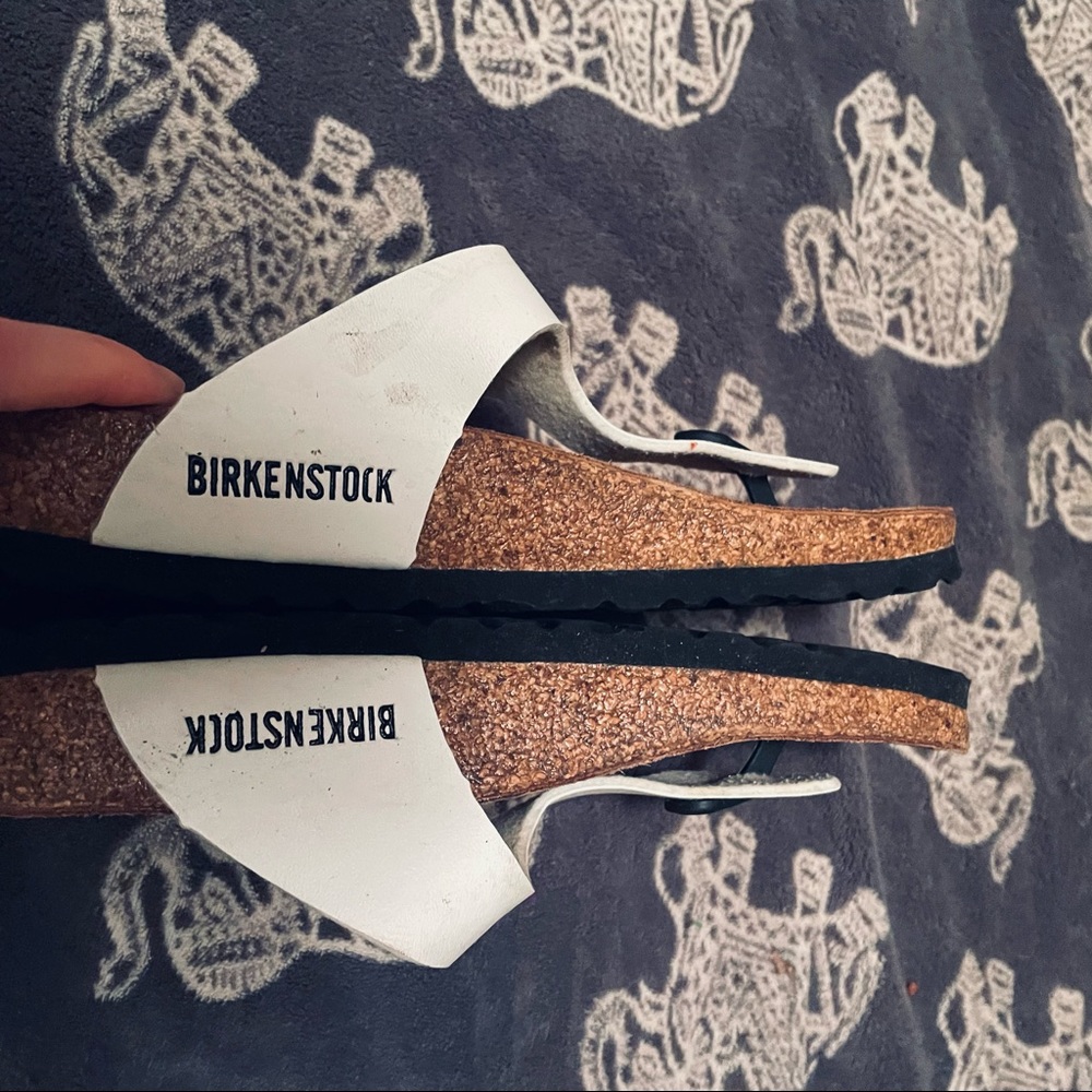 Birkenstock White Leather Thong Sandals - Picture 3 of 6